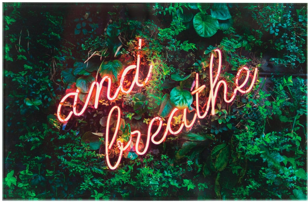 Wandfoto Breathe Groen 13 x 20 cm Decoratieve Fotolijst voor aan de Muur