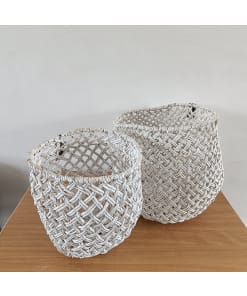 Boho Opbergmanden Set van 2 | Wit | 46 cm en 34 cm