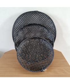 Zwarte Casual Opbergmandenset van 3 Stuks – 65 cm, 57 cm en 48 cm