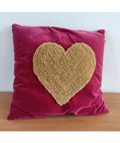 Roze Hartvormig Kussen 40x40 cm - Decoratief Sierkussen