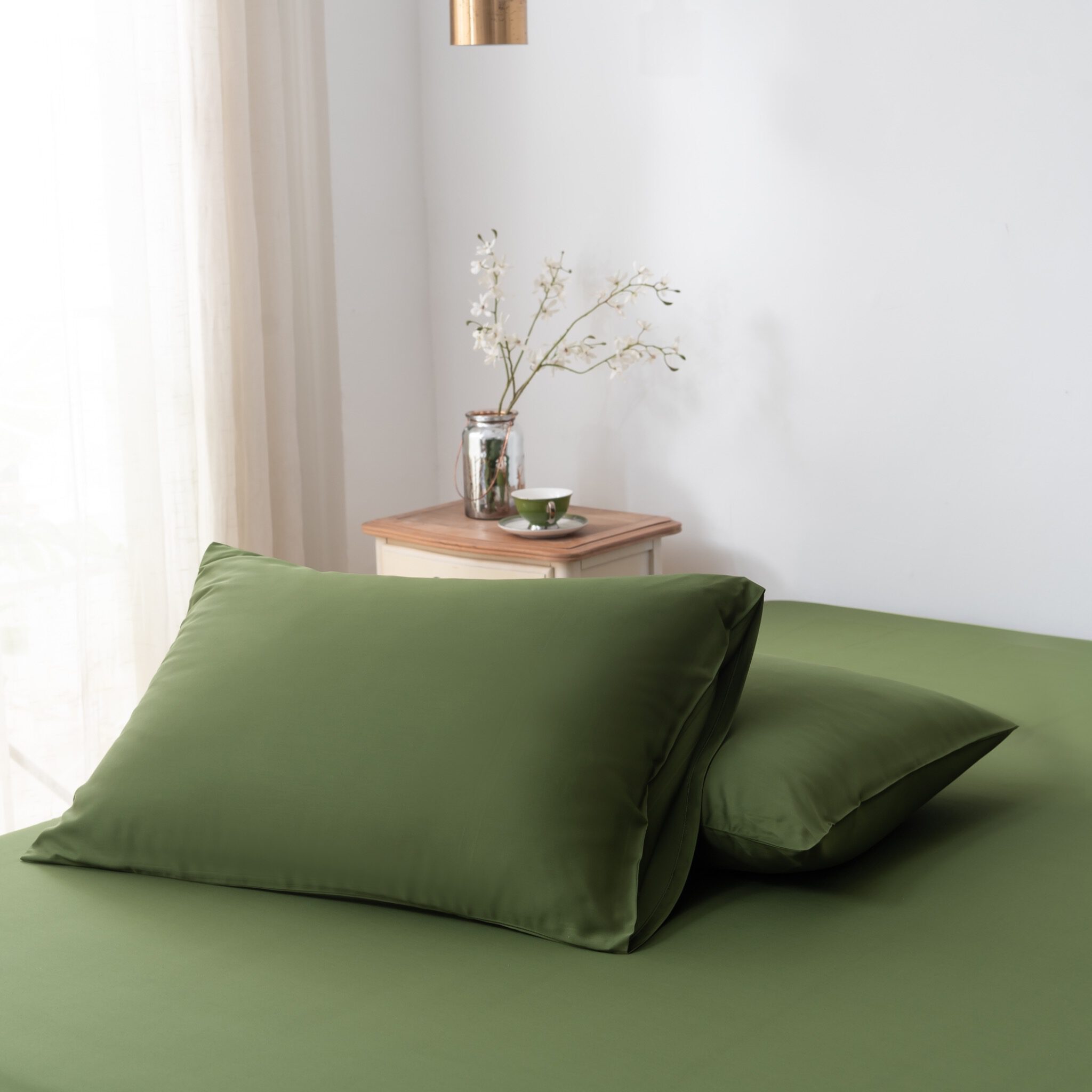 Eenpersoons Beddengoedset Xl - Deep Moss - Afbeelding 2